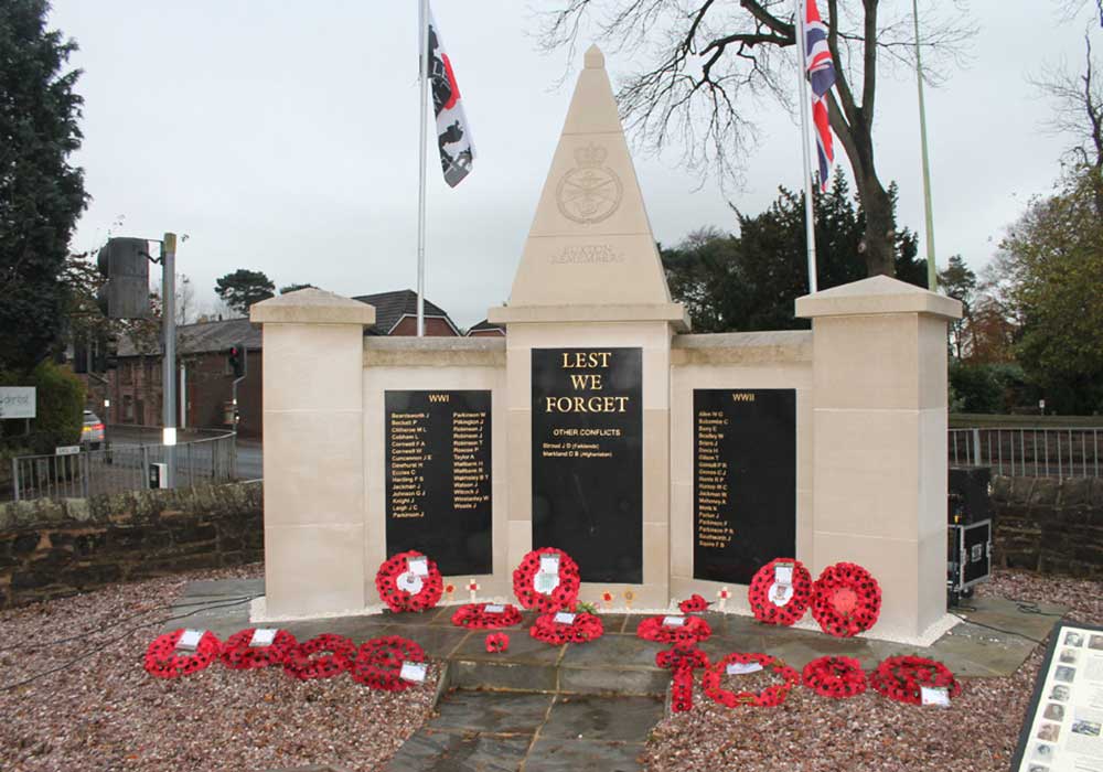 photograph of the war memorial in euxton