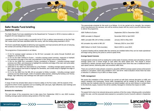 New average speed check route in Euxton
